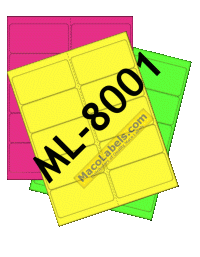 MACO ML-8001 Assorted Glo Color Labels, 2