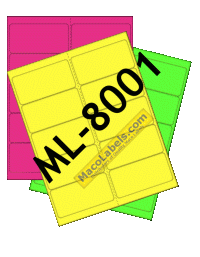MACO ML-8001 Assorted Glo Color Labels, 2