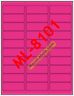 MACO ML-8101 Pink Glo 2-5/8" X 1" Address Labels, 30 Labels Per Sheet