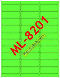 MACO ML-8201 Green Glo Address Labels, 2-5/8
