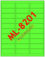 MACO ML-8201 Green Glo Address Labels, 2-5/8" X 1", 30 Labels Per Sheet