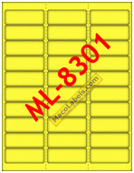 MACO ML-8302 Yellow Glo 2-5/8" X 1" Address Labels, 30 Labels Per Sheet