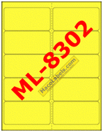 MACO ML-8302 Yellow Glo 2" X 4" Address Labels, 10 Labels Per Sheet