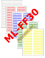 ML-FF30 Red, White, Blue, Green, Yellow 2/3" X 3-7/16" File Folder Labels 30 Labels Per Sheet