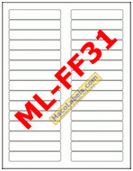 ML-FF31 White 2/3" X 3-7/16" File Folder Labels 30 Labels Per Sheet