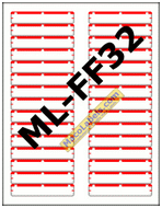 ML-FF32 Red 2/3" X 3-7/16" File Folder Labels 30 Labels Per Sheet
