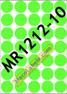 MR1212-10 Green Glow 3/4" Diameter Color Coding Label aka MR121210