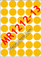 MACO MR1212-13  Orange Glow 3/4" Diameter Color Coding Label aka MR121213