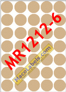 MACO MR1212-6 Tan 3/4" Diameter Color Coding Labels aka MR12126
