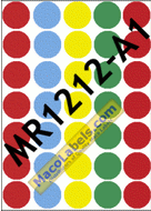 MR1212-A1 Assorted Colors 3/4" Diameter Color Coding Label aka MR1212A1