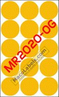 MACO MR2020-OG Orange Glo 1-1/4" Diameter Circle Color Coding Labels