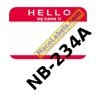 MACO NB-234A Red Hello My Name Is Name Badge Label