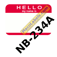 MACO NB-234A Red Hello My Name Is Name Badge Label
