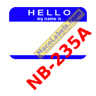 MACO NB-235A Blue Hello My Name Is Name Badge Label