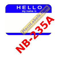 MACO NB-235A Blue Hello My Name Is Name Badge Label