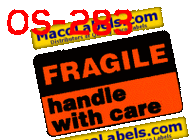 MACO OS-283 Fragile Handle With Care Labels 3" X 5" Labels