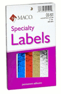 MACO OS-501 Assorted Color Foil Star Labels, 1/2" Diameter, 396 Stars Per Box