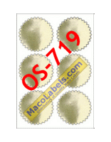 MACO OS-719 Gold Notary Seal Labels, 1-7/8