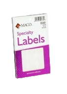 MACO OS-801 Clear Wafer Seal Labels 1-1/2" Dia.
